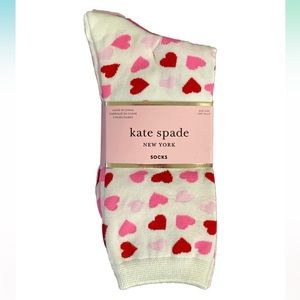 Kate Spade 3 Pair Pack Trouser Socks Polka Dot Pink Heart